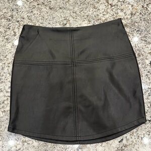 Black Faux Leather Skirt